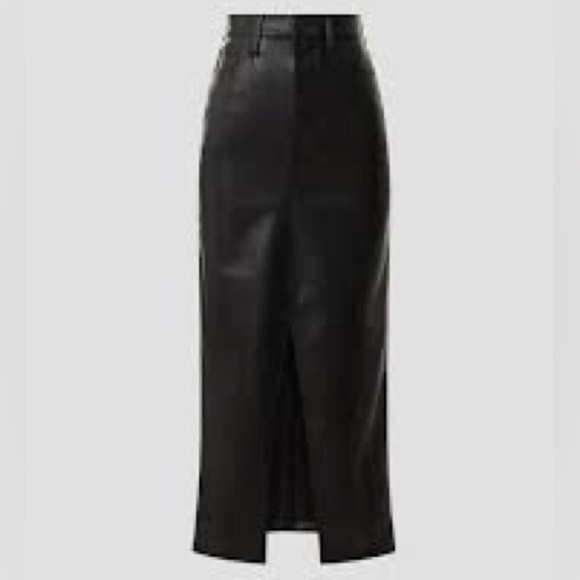 Hudson Jeans Dresses & Skirts - HUDSON Fashion Skirt Black Coated Denim Jeans Midi Skirt Waxed 32 Long Slit Sexy